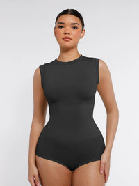 Seamless shaper bodysuit with cap sleeves