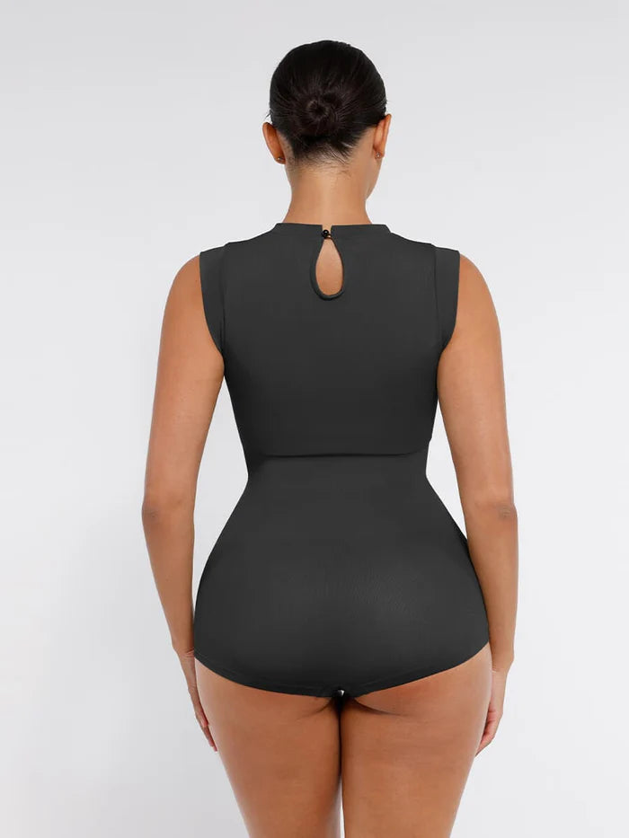 Seamless shaper bodysuit with cap sleeves