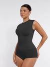 Seamless shaper bodysuit with cap sleeves