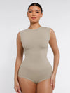 Seamless shaper bodysuit with cap sleeves