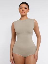 Seamless shaper bodysuit with cap sleeves