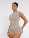 Seamless shaper bodysuit with cap sleeves