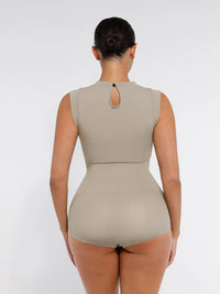 Seamless shaper bodysuit with cap sleeves