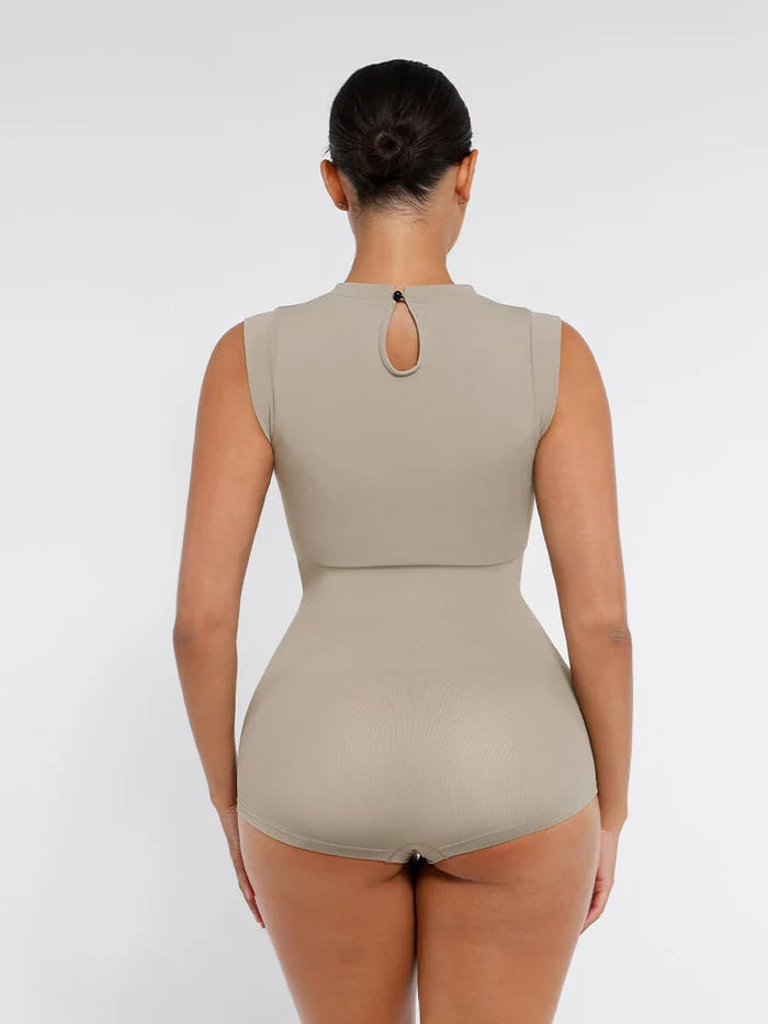 Seamless shaper bodysuit with cap sleeves