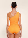 One-shoulder sculpt swimsuit