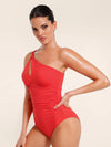 One-shoulder sculpt swimsuit