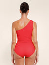 One-shoulder sculpt swimsuit