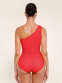 One-shoulder sculpt swimsuit