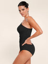 One-shoulder sculpt swimsuit