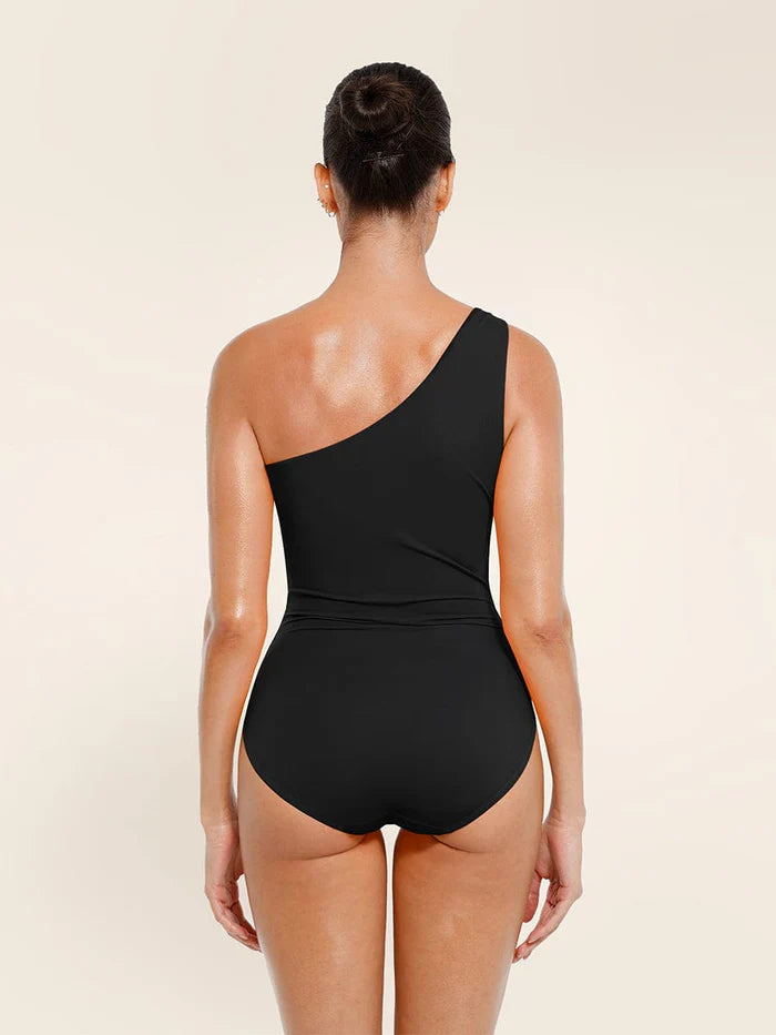 One-shoulder sculpt swimsuit