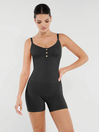 Figure-shaping jumpsuit with bust support and butt lift