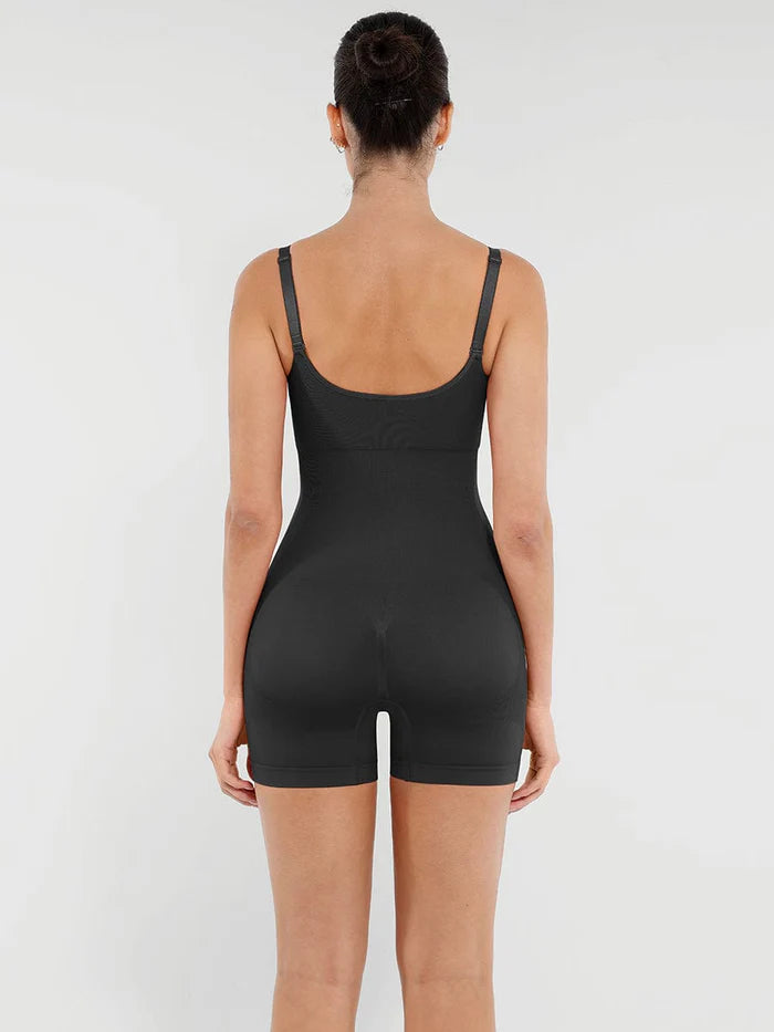 Figure-shaping jumpsuit with bust support and butt lift