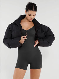 Figure-shaping jumpsuit with bust support and butt lift