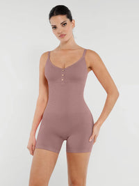 Figure-shaping jumpsuit with bust support and butt lift