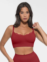 Seamless bralette with round neckline and smooth back