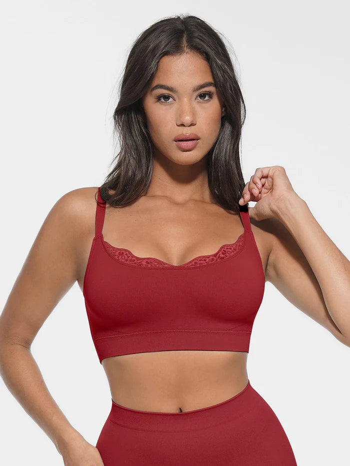 Seamless bralette with round neckline and smooth back