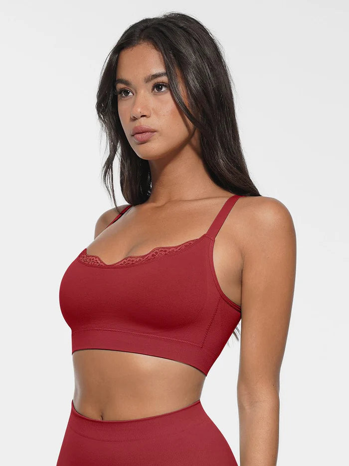 Seamless bralette with round neckline and smooth back