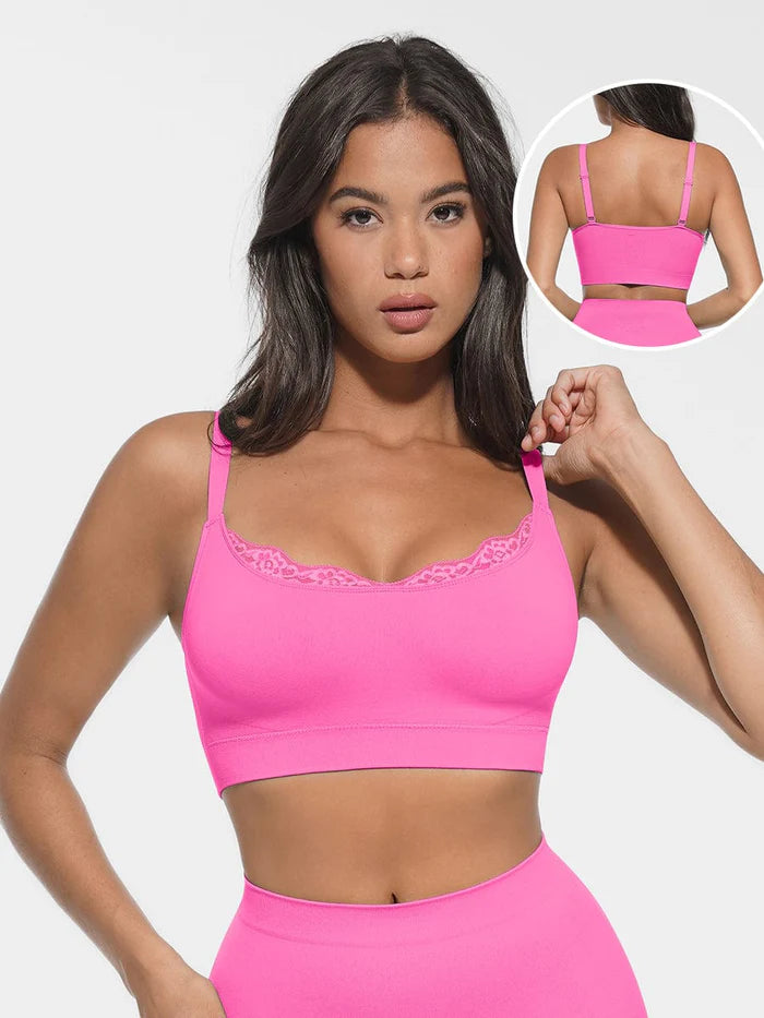 Seamless bralette with round neckline and smooth back