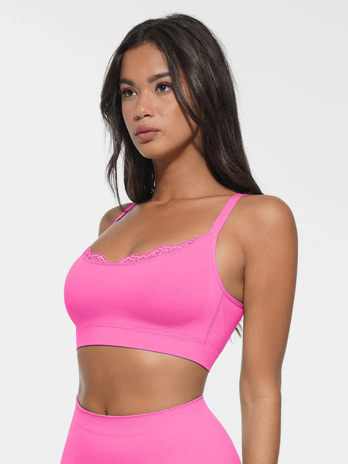 Seamless bralette with round neckline and smooth back