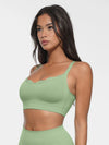 Seamless bralette with round neckline and smooth back