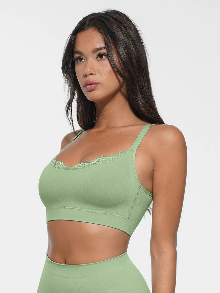Seamless bralette with round neckline and smooth back