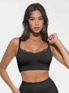 Seamless bralette with round neckline and smooth back