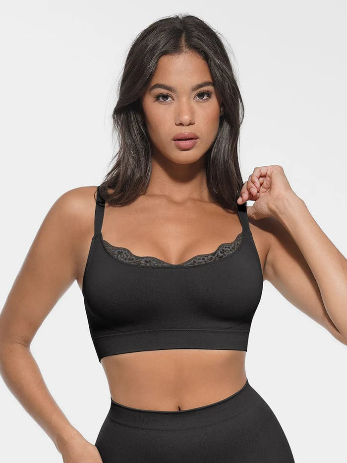 Seamless bralette with round neckline and smooth back