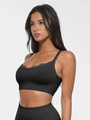 Seamless bralette with round neckline and smooth back