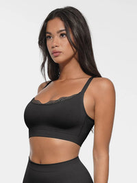Seamless bralette with round neckline and smooth back