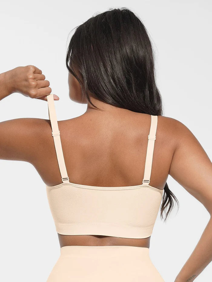 Seamless bralette with round neckline and smooth back