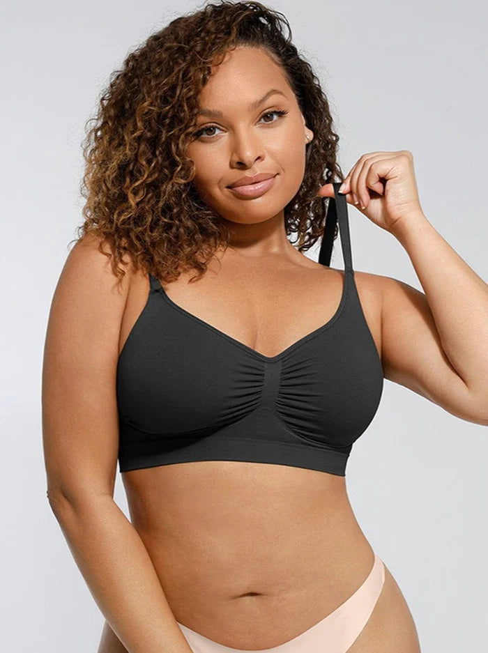 Seamless shaping bra with support