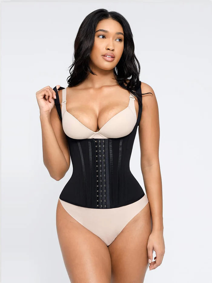 Shaping waist trainer vest – U-shaped bust support & steel boning