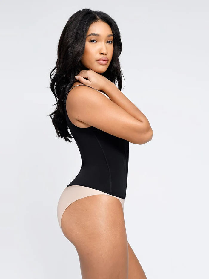 Shaping waist trainer vest – U-shaped bust support & steel boning