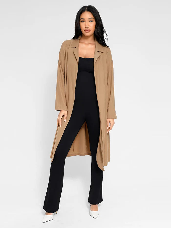 Sculpting jumpsuit with square neckline and U-back