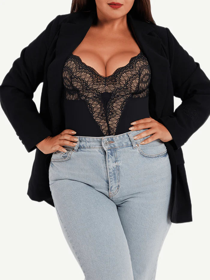 Lace bodysuit with shaping effect – versatile design