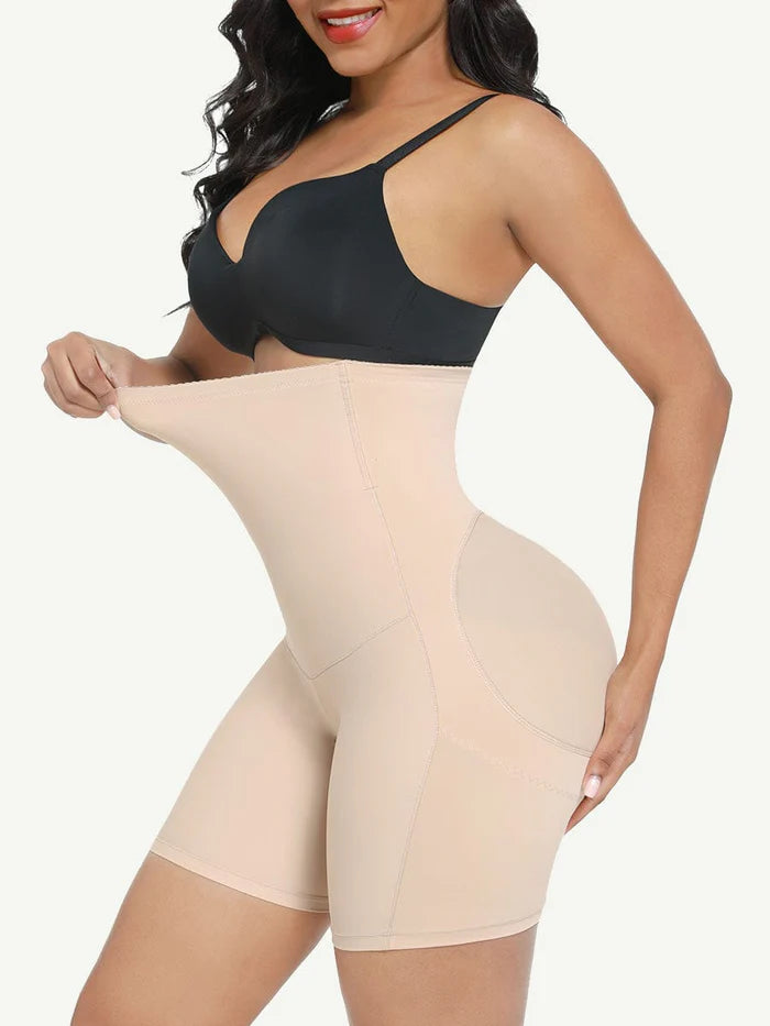 Shaping waist shorts with butt lift and support