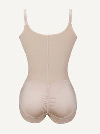 Shaping bodysuit with U-shaped bust and zipper