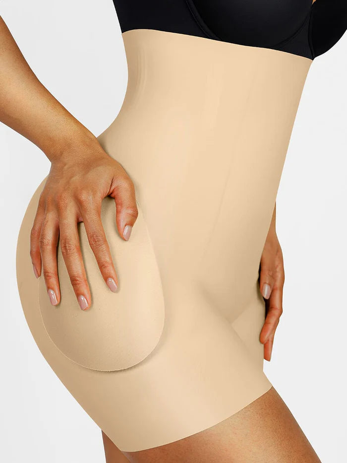 Waist & butt shaper with high waist and removable pads