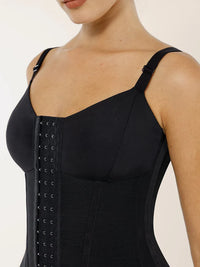 Waist shaper with steel boning – triple hook rows & bust support