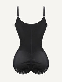 Shaping bodysuit with U-shaped bust and zipper