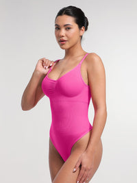 Seamless shaping thong