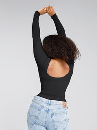 Long-sleeve stretch shaping bodysuit
