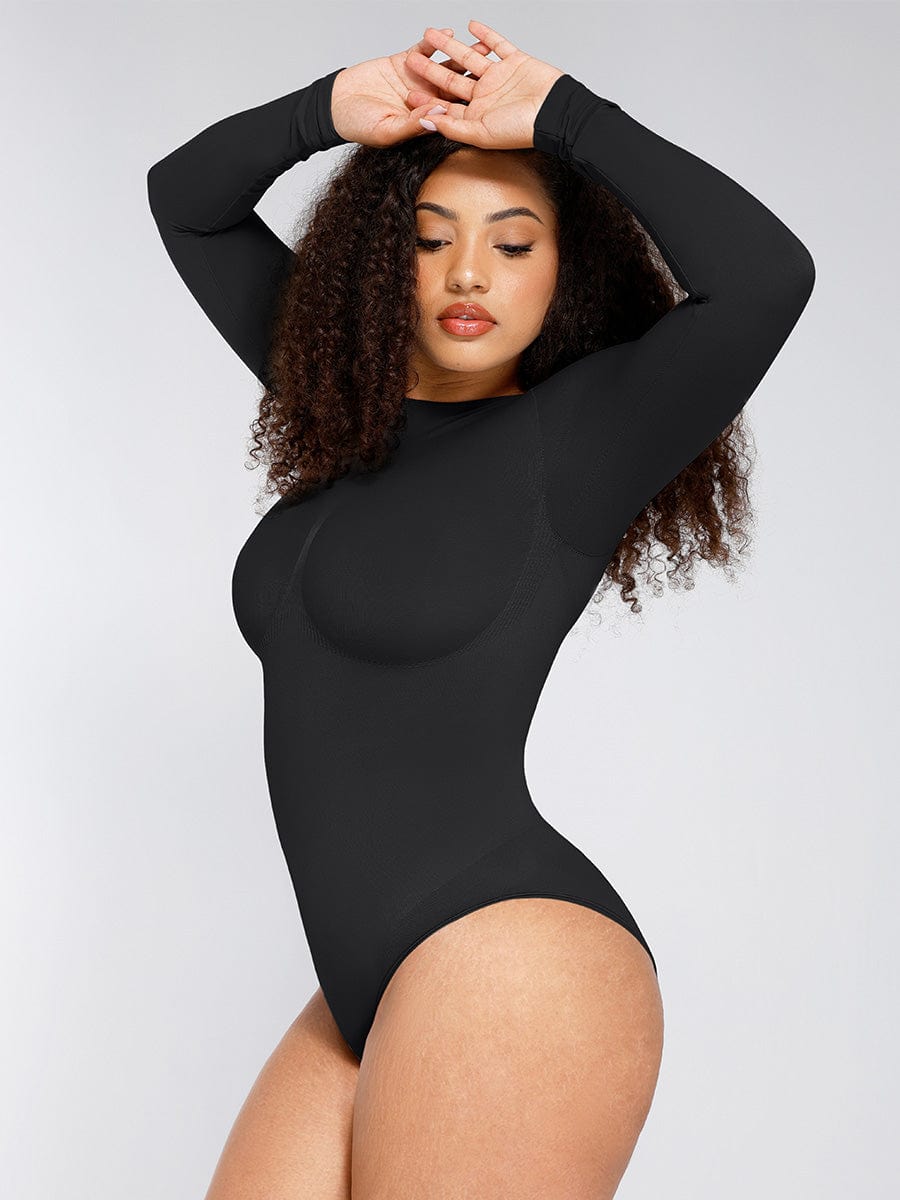 Long-sleeve stretch shaping bodysuit