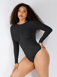 Long-sleeve stretch shaping bodysuit