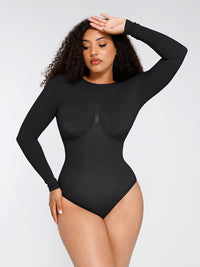 Long-sleeve stretch shaping bodysuit