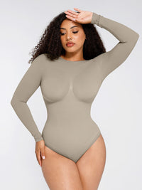 Long-sleeve stretch shaping bodysuit