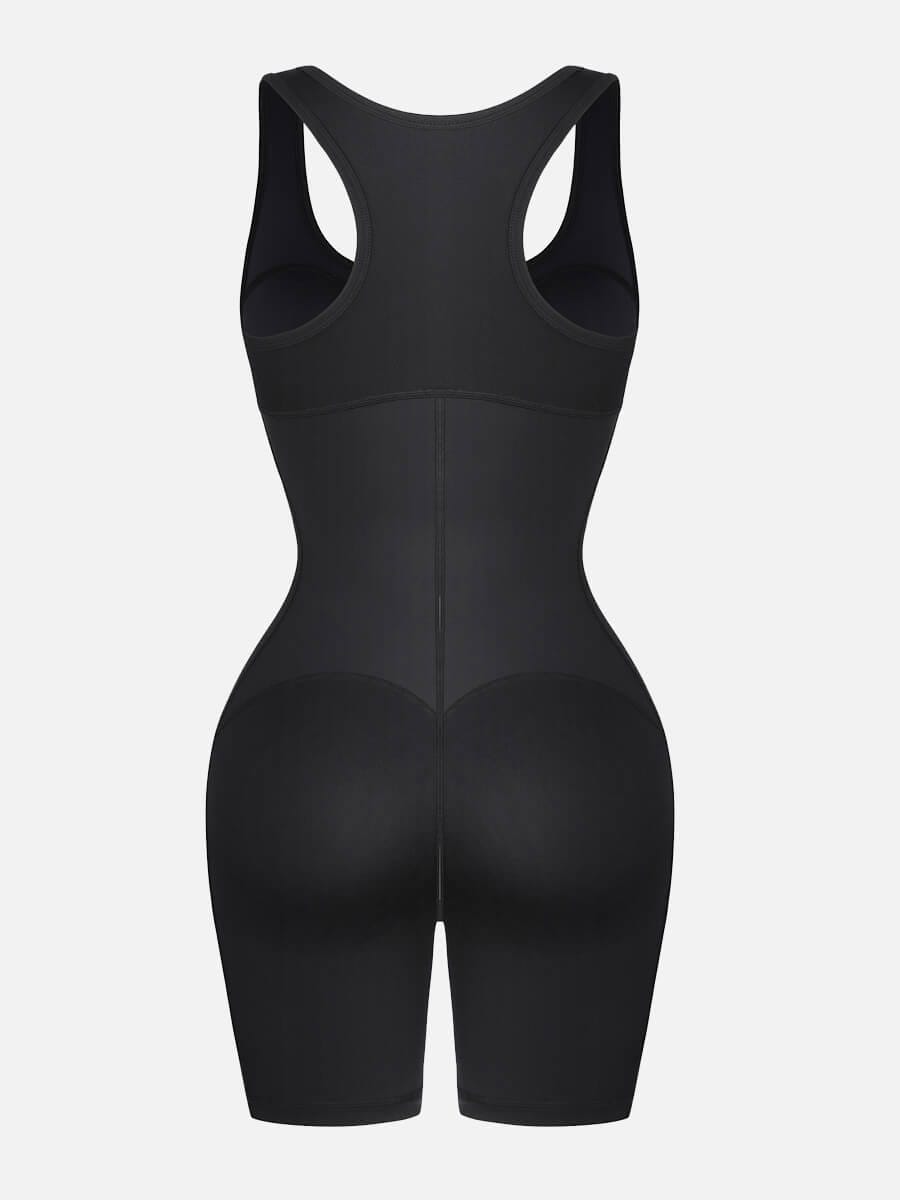 Shaping workout bodysuit with pockets