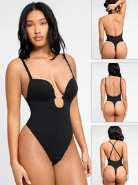 Shaping thong bodysuit – deep neckline