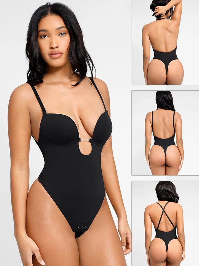 Shaping thong bodysuit – deep neckline