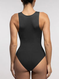 Seamless shaping bodysuit with front zipper